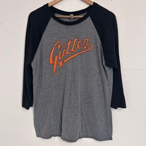 Gutter Baseball Raglan T Shirt Orange 86 Graphic Print Men's Size L